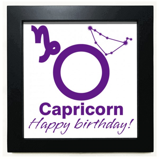 Constellation Fate Birthday Celebration Capricorn Black Square Frame Picture Wall Tabletop