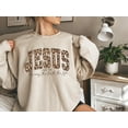 thumbnail image 2 of Christian Jesus Sweatshirt, Cheetah Print Bible Verse Tshirt, Trendy Faith Apparel Gift, Jesus Loves You, The Way The Truth The Life, 2 of 6