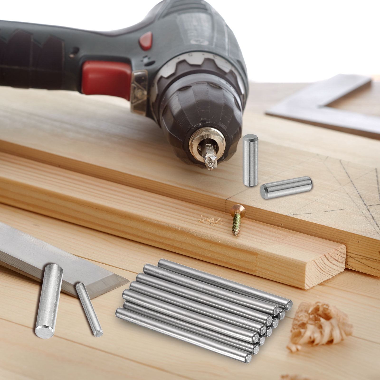 200Pack 2.5 x 35 mm Dowel Pins, 304 Stainless Steel Shelf Support Peg Pin, Silver