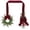 A, variant on Christmas Double Ended Door Hanger, Long Velvet Ribbon Decoration with Artificial Pine Sprigs, Red Berries and Bow for Front Door, Window, Wall, Porch and Indoor Holiday Display, A