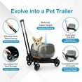 thumbnail image 3 of ibiyaya - NeoRider Multi-Purpose Pet Stroller with Detachable Carrier - Dog Stroller for Small Dogs 10 lbs (Up to 26 Ibs) Carry on Carrier, Transparent Design - Gray, 3 of 7