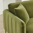 thumbnail image 6 of Donaldson Mid Century Modern Living Room Olive Green Velvet Sofa, 6 of 7