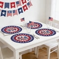 thumbnail image 4 of Btomtd Independence Day Placemats Set of 4, 14 Inch Round Red White Blue Table Mats, Washable Heat Resistant Decorative Place Mats for July 4th Dining & Party, Multicolor #13, 4 of 7