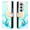thumbnail image 3 of for Samsung Galaxy Z Fold 5 PU Leather Wallet case, Marble Pattern Credit Card Holder,Flip Folio Book Kickstand Cover Women Men with Long Strap for Samsung Galaxy Z Fold 5 5G, Green, 3 of 6