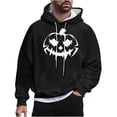 thumbnail image 2 of Sudadera con capucha de Halloween para hombre, informal, de moda, con cuello redondo, estampado, manga larga, blusa de poliéster, 2 of 5