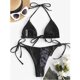 thumbnail image 4 of Gibobby Conjunto de Bañador Sexy Traje de baño Bandeau Set Traje de baño Ropa de playa Vendaje Mujeres Bikini brasileño Push-Up Trajes de baño Tankinis S(Negro,M), 4 of 5