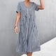 thumbnail image 2 of Vestido Con Estampado A Cuadros Vestido De Manga Corta Para Mujer Vestido Con Estampado A Cuadros Vestido Con Estampado A Cuadros Transpirable De Manga Corta Con Volantes Cuello En ANGGREK Negro L, 2 of 5