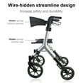 thumbnail image 4 of WalkMate Foldable Rollator Walker with Height-Adjustable Seat, 10 Wheels, Compact Folding Design, Lightweight Mobility Walking Aid for Seniors Taller 5.3~7ft, Silver, 4 of 7
