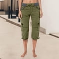 thumbnail image 4 of TYGHBN Summer Women Pocket Trousers Outdoor Casual Sports Cropped Pants Overalls Thin Loose Cargo Shorts Athletic Maternity Casual Pant Suits for Women Women Casual Pants Size 14 Business Casual, 4 of 6