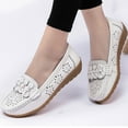 thumbnail image 5 of Fesfesfes Black Flats shoes Round Toe Casual Lightweight Shoe Cowhide Peas Mom Shoes Cowhide Soled Hollowed Out Shoes 41(8.5), 5 of 8