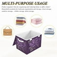 thumbnail image 6 of IAUYY 42*32*30cm Storage Bin with Lid Storage Boxes with Handles,300D Oxford Fabric+Hollow Board Applicable to Clothes Storage Office Storage,Deep Violet Color, 6 of 6