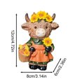 thumbnail image 3 of SUYOLL Fall Highland Cow Figurine Sunflower Girl Cow Resin Figurine Autumn Tabletop Decor Ornament For Thanksgiving Farm Home Shelf Mantel, 3 of 5
