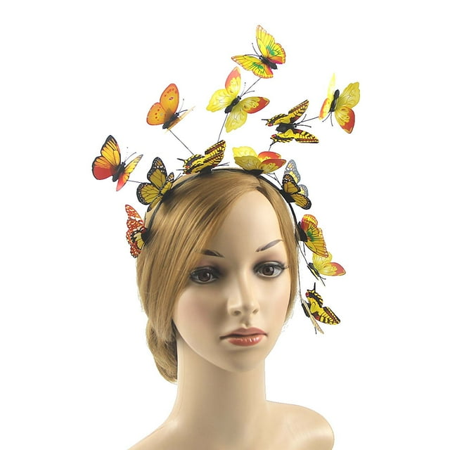 Jusqu'à 10$ Bandeau Photo Papillon Jaune pour Femmes Mariée Ornement pour Cheveux