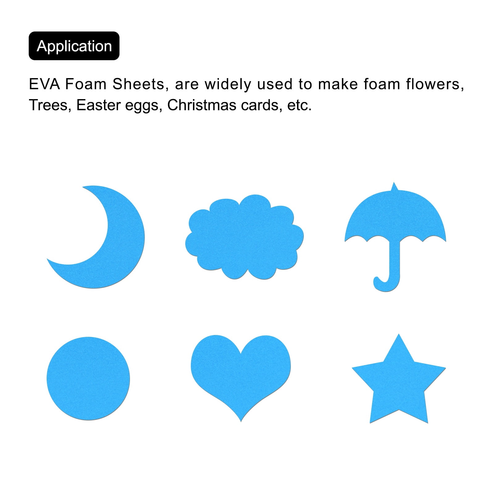 Uxcell EVA Foam Sheets Lake Blue 19.7 Inch x 19.7 Inch 2mm Thick Crafts Foam Sheets for Costumes, Arts and Crafts Projects Pack of 5