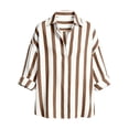 thumbnail image 7 of Horkkom Striped Shirt Women Long Sleeve Button Down Shirts Casual Loose Work Dress Shirts L, 7 of 7