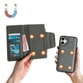 thumbnail image 6 of for iPhone 16 Plus Classic PU Leather Case, Shockproof Detachable Magnetic Inner Case Flip Wallet Kickstand Rugged Full Body Protection Card Slots Cover for iPhone 16 Plus, Gray, 6 of 11