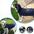 thumbnail image 3 of Imperméable pour Chien avec Capuche et Trou pour Col, Rayures Réfléchissantes Sûres, Ultra-Léger, Respirant, 100% Imperméable, Taille Moyenne - 3TG Bleu, 3 of 6