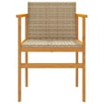 thumbnail image 3 of vidaXL Garden Chairs 2 pcs Beige Poly Rattan&Solid Wood, 3 of 5