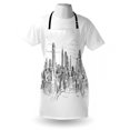 thumbnail image 3 of New York Apron Hand Drawn NYC Cityscape Tourism Travel Industrial Center Town Modern City Design, Unisex Kitchen Bib Apron with Adjustable Neck for Cooking Baking Gardening, Grey White, by Ambesonne, 3 of 3