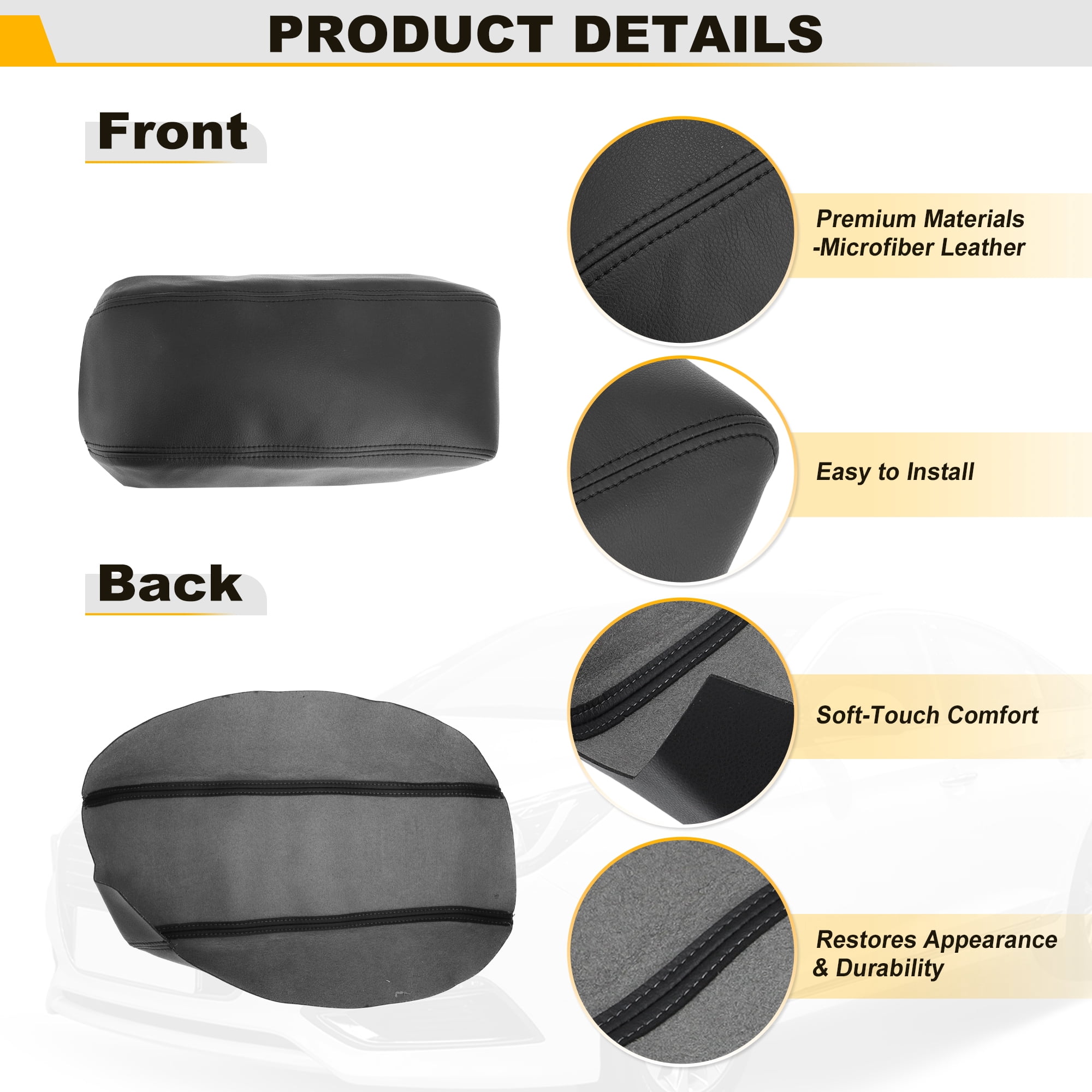 Unique Bargains Premium Center Console Armrest Cover for Hyundai Sonata 2015-2019 Models
