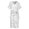 thumbnail image 3 of John Snow-Vestido largo holgado con bolsillos para mujer vestido largo con estampado del mapa de la gripe, 3 of 6