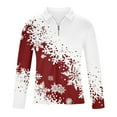 thumbnail image 5 of KeShDi Mens Quarter Zip Pullover Men's Christmas printed long sleeved lapel T-shirt top Multicolor XL, 5 of 5