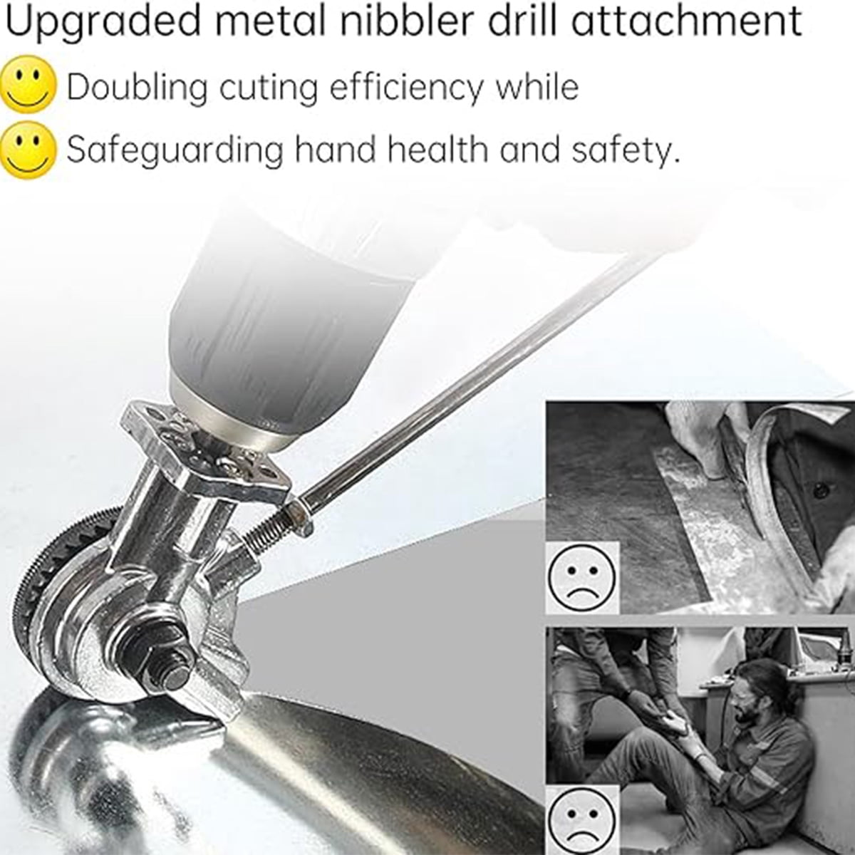 EZTRONICSCORP Electric Drill Plate Cutter-Drill Cut Pro,2024 New Metal Nibbler Drill Attachment,Sheet Metal Cutter with Adapter,DIY Electric Drill Shear for Cutting Iron, Steel,Copper, Aluminum