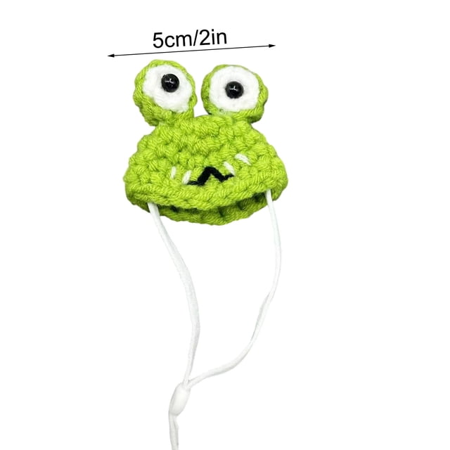 Cute Bunny Hat Mini Hand Woven Small Animal Hat Cute Knitting Hamster Hat Strap Adjustable Shoulder Strap Frog Rabbit Rainbow Carrot Mini Hand Woven Hat