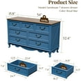 thumbnail image 2 of Wooden Blue 7 Drawers Dresser for Bedroom, Farmhouse Mid Century Dresser with 54" Wide Tabletop, Vintage Chest of Drawers with Solid Wood Leg and Curved Metal Handle, for Living Room, Hallway, 2 of 18