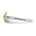thumbnail image 3 of Diamond Sterling Silver and 14kt Yellow Gold-Plated Flower Ring, 3 of 7