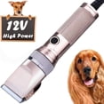 thumbnail image 2 of "Dog Clippers for Grooming, 12V Pet Hair Clipper, Professional Heavy Duty Pet Grooming Clipper Corded Dog Trimmer for Thick Coats with Guard Combs Brush for Dogs Cats ", 2 of 6