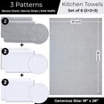thumbnail image 3 of Highly Absorbent Cotton Kitchen Towels for Drying Dishes - Set of 6 Dish Towels - Narrow Light Gray Stripes Plaid Waffle Dishtowels - 18"X28" Large Lint Free Linen Tea Hand Bulk T Towls, 3 of 3