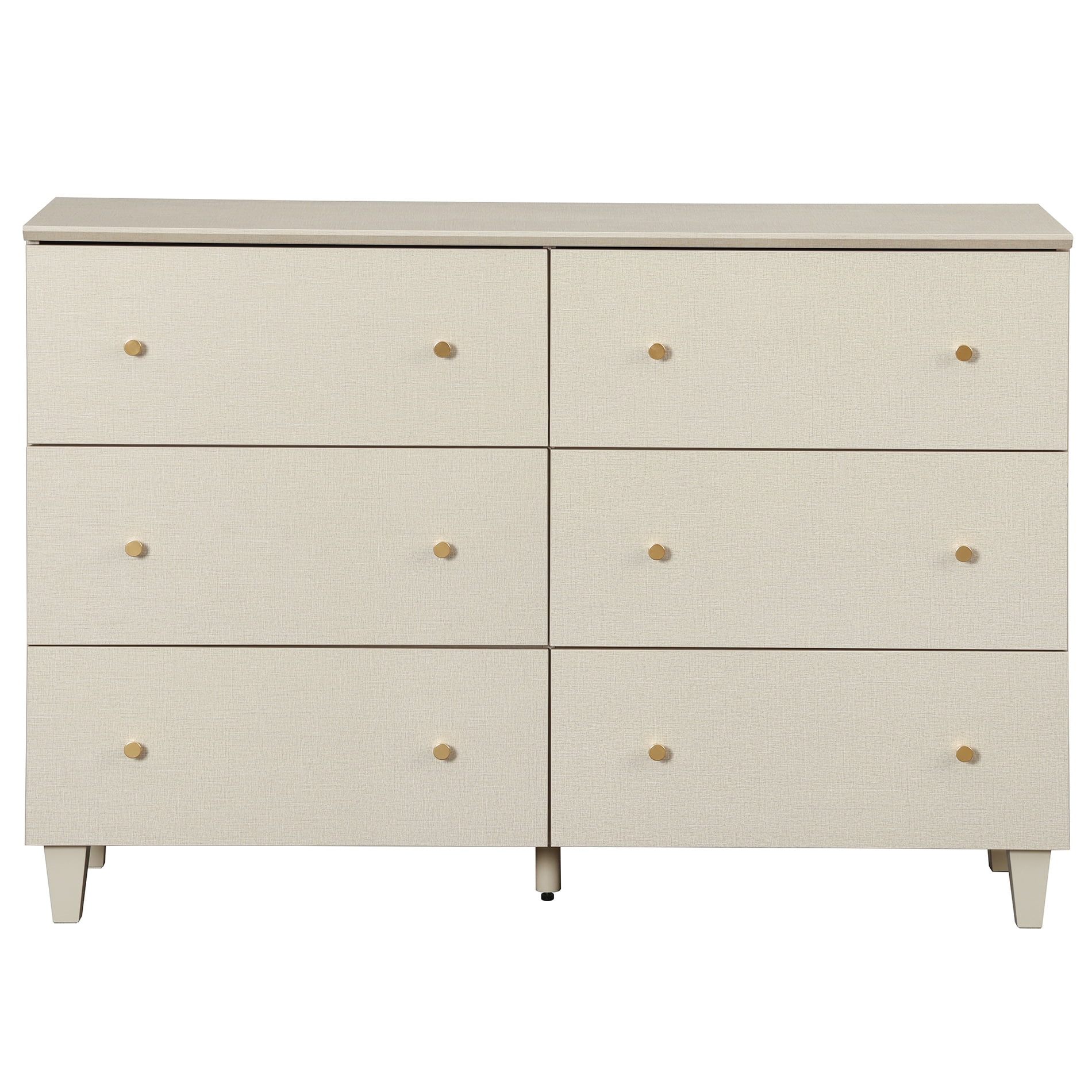 Storage Cabinet with 6 Drawers for Bedroom Living Room, Beige Wood Dresser Freestanding Storage Organizer for Nursery Closets, 32.4" H, 1 Pack