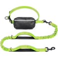 thumbnail image 1 of Hands Free Dog Leash with Zipper Pouch, Dual Padded Handles and Durable Bungee for Walking, Jogging and Running Your Dog (Medium, 8-25 lbs, Green), 1 of 4