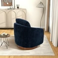 thumbnail image 4 of Tabaray Swivel Accent Chair Set of 2,  30.3" Barrel Chair, Chenille Comfy Round Sofa Chair, 360° Club Swivel Lounge Chair Armchair with Wood Base for Living Room Bedroom Nursery, Salon, 4 of 8