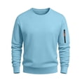 thumbnail image 4 of LYSMORA Men's Crew Neck Pullover Sweatshirt, Long Sleeve Zipper Arm Pocket Loose Casual Daily Athletic Tops, 4 of 8
