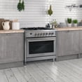 thumbnail image 5 of Cosmo 36 in. Stellar Collection 4.4 cu. ft. Dual Fuel Range, 5 Burners, Convection Oven, Textured Grip Handle, Stainless Steel, 5 of 12