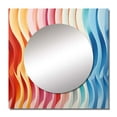 thumbnail image 2 of Designart "Delirium of Straight Lines in Op Art III" Modern Square Mirror Wall Decor Transitional - Large Multi-Color Square Bathroom Mirror - Square Printed Wall Mirror Art, 2 of 5