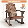thumbnail image 2 of Gymax Fir Wood Outdoor Adjustable Height Rocking Chair, Coffee, 2 of 10