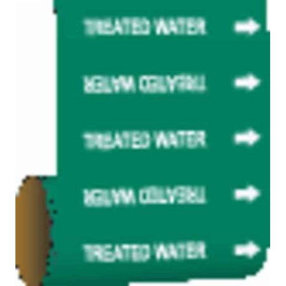 BRADY 41582 Pipe Marker,Treated Water,Green