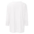 thumbnail image 3 of Womens Casual Summer Tops Three Quarter Sleeve V Neck Tee T Shirt Printed Loose Side Split Tunic Blouse T Shirt Women Blank T Shirt Women Soft Women Short Sleeve Shirts Casual Stripped Short Sleeve, 3 of 4