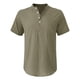 thumbnail image 4 of Mens Casual Manga Corta Botón Abajo Camisas, Verano Color Sólido, Cuello de Soporte Bolsillo Camisa Turndown, 4 of 9