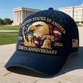 thumbnail image 5 of Vintage Hat Eagle Print, U.S. 250th Anniversary Patriotic Cap, Adjustable Retro Washed Baseball Style, Flag Graphic Accent, Army Edition, 5 of 10