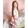 thumbnail image 5 of Oudiya Girls 2 Piece Pajamas Set Silk Satin Button Down Pjs Ruffle Sleepwear for Kids 5-13Y, 5 of 6