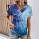 thumbnail image 1 of Fiudx Ropa de Mujer Top Informal de Primavera y Verano de Manga Corta con Cuello En V para Mujer, 1 of 4