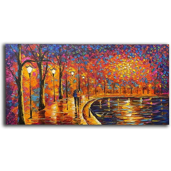 Aaheei Contemporary Art Landscape impressionist Oil Painting On Canvas Abstract Tree artwork Painting Home Office Decorations Canvas Wall Art Painting Ready to hang