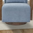 thumbnail image 5 of Swivel Accent Barrel Chair, Modern Upholstered Lounge Reading Chair with Solid Wood Armrests & 360 Degree Swivel Base, Comfy Armchair Single Sofa Chair for Living Room, Bedroom, Office, Blue, 5 of 7