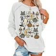 thumbnail image 1 of xiaxaixu Femmes Halloween Sweat-Shirt Casual Graphique Imprimé en Vrac Coupe Pull Tops Automne Manches Longues Col Rond Chemise Oversize, 1 of 10