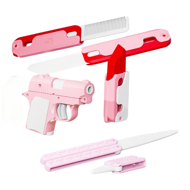 6pcs impresión 3D Fidget cuchillo pistola juguete mejores regalos diseño creativo para niños niñas