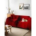 thumbnail image 3 of Red Sofa Covers for 2-3 Cushion Couch L-Shaped Sectional, Retro Oil Painting Modern Abstract Art Aesthetics Washable Sofa Covers Slipcover for Living Room Furniture, Couch Cover Blanket 71"x134", 3 of 9